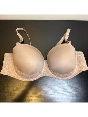 Torrid Curve Nude Lace Push-Up Strapless Bra 40DD
